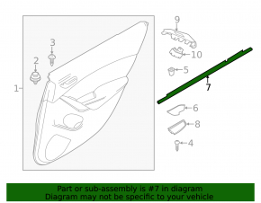 Glass seal inside rear right door Mazda 6 17-21