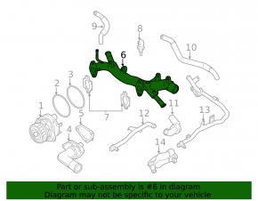 Cooling system pipe metal Infiniti JX35 QX60 13- type 1