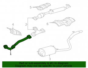 Front downpipe for Toyota Highlander 2008-2011, with lambda sensor