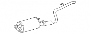 Muffler rear with barrel Toyota Sienna 17-20 3.5 AWD