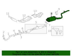 Muffler rear with barrel Toyota Sienna 17-20 3.5 AWD