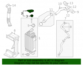 Upper intercooler bracket for Kia Sorento 21-25 HEV, PHEV rubber and metal