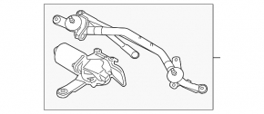 Windscreen wiper trapezoid with motor front Nissan Murano z51 09-14