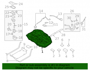 Fuel tank for the 16-19 Hyundai Sonata hybrid