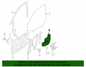 Front right door glass guide Volvo V90 17-22 usa