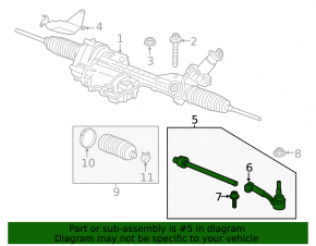 Tie rod with tip left BMW 3 F30 13-18 AWD