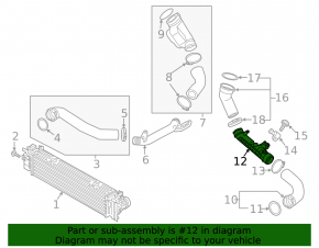 Intercooler pipe left second Volvo XC40 19-22