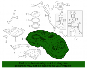 Fuel tank for Subaru Forester 14-18 SJ 2.5, 2.0