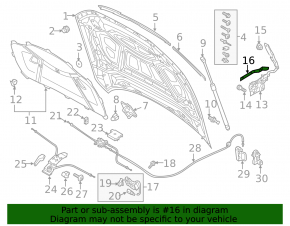 Right hood hinge trim Audi A7 19-25