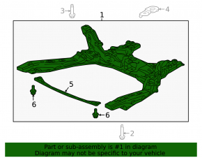 Front subframe Honda CRV 17-22 1.5, 2.4 without strut