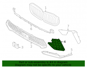 Left front bumper grille for BMW X5 G05 19-25 2020-23. With M model