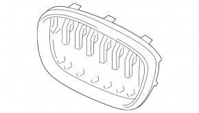 Radiator grill right BMW X3 G01 18-21 nostril, chrome frame + black grill