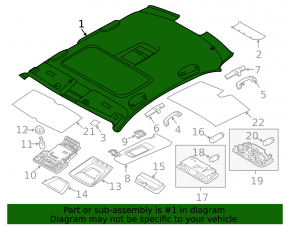 BMW 5 F10 11-16 Headlining for Sunroof Gray