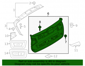 Lower trunk door trim BMW X1 F48 16-22 black