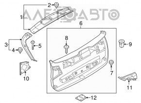 Lower trim of the trunk door BMW X1 F48 16-22 black, with plugs, scratches