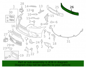 Front bumper reinforcement Lexus IS 14-16 prerest