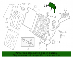 BMW X3 G01 18-21 rear left headrest, black leather