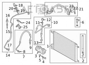 Air conditioning radiator condenser VW Jetta 19-24