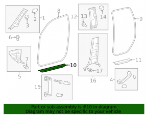 Door sill trim front left Toyota Sequoia 08-16 black, worn, broken guide