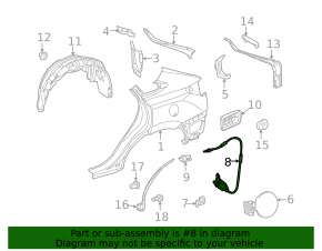 Fuel filler flap lock Lexus RX350 RX450h 10-15