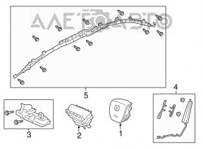 Airbag in steering wheel driver Acura TLX 15-
