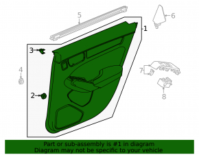 Door trim card rear left Honda Civic XI FE/FL 22-26 Sport black