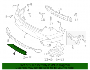 Rear bumper guard for Hyundai Sonata 18-19