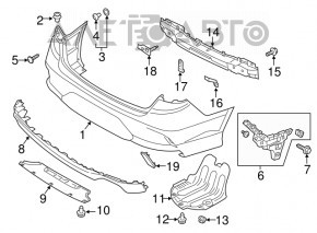 Rear bumper guard for Hyundai Sonata 18-19