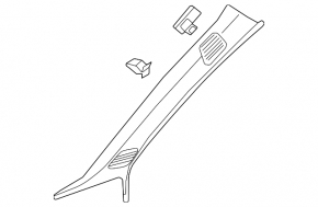 Front pillar trim upper right Audi A5 F5 17- 5D under speaker, black