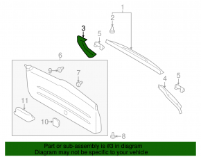 Trunk door trim right Subaru Forester 14-18 SJ black