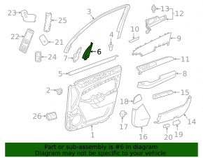 Door plug triangle inner front right Mercedes GLS-class X166 13-19 black under speaker, harman kardon