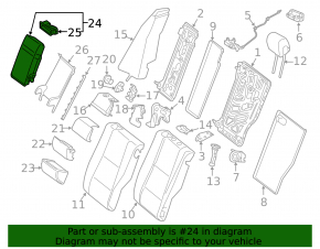 Rear seat armrest, 2nd row, Mercedes C-class W205 15-21, beige leather