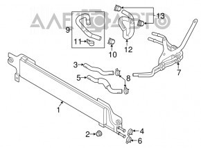 Radiator cooling oil Mazda CX-7 06-09 bent