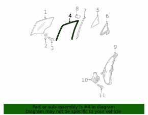 Rear right window seal for Mazda 3 MPS 09-13