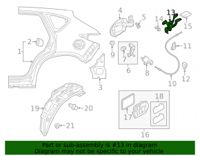 Mazda CX-5 13-16 Fuel Filler Door Opening Handle