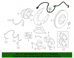 Brake pad wear sensor front left Jaguar F-Pace X761 17-
