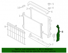 Radiator mounting frame left BMW X7 G07 19- N63, S68