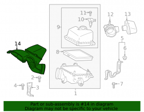Air intake Toyota Highlander 17-19 3.5