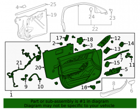 Door trim card front left Cadillac CTS 14 - black leather