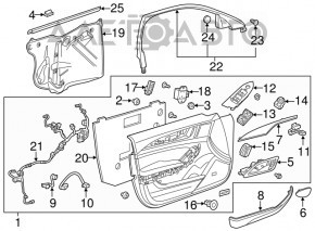 Door trim card front left Cadillac CTS 14 - black leather