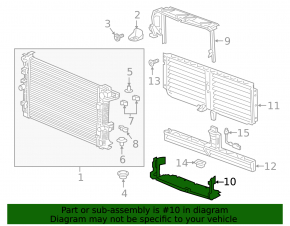 Lower radiator deflector GMC Terrain 18- LYX, LSD, LTG