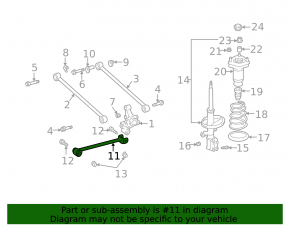 Rear left longitudinal control arm Lexus RX300 RX330 RX350 04-09 air suspension 4WD