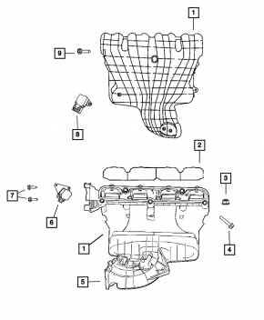 Dodge Journey 2011-2011 2.4-liter intake manifold with flaps