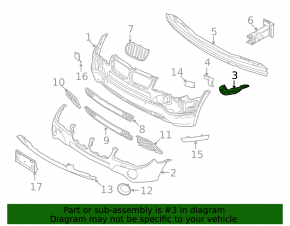 Front bumper mount, right, BMW X3 E83 03-10 With aero package, 2004-06, With aero package, 2007-10
