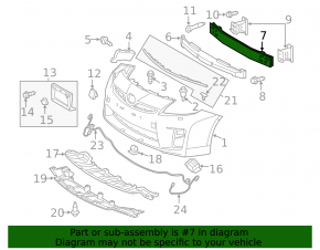 Front bumper reinforcement Toyota Prius 30 10-12 prerest