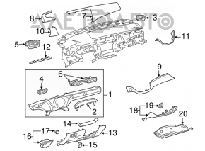 Air duct deflector front right Toyota Avalon 13-18