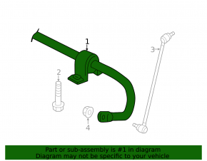 Front stabilizer VW Passat 20-22 23mm green marking