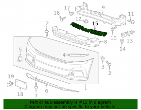 Front bumper central mount VW Passat b8 16-19 USA broken