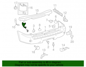 Rear bumper bracket right outer Toyota Sequoia 08-16 rear