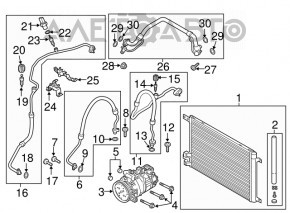 Air conditioning condenser-compressor pipe for VW Tiguan 18-24